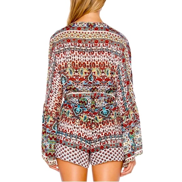 Bohemian style multicolored short romper - Picture 10 of 10